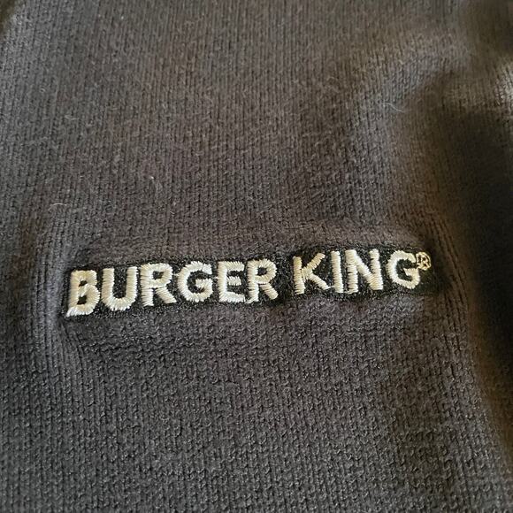 Burger King Sweater Mens Small Black Pullover Manager Employee Logo Y2K Vintage - Picture 3 of 13